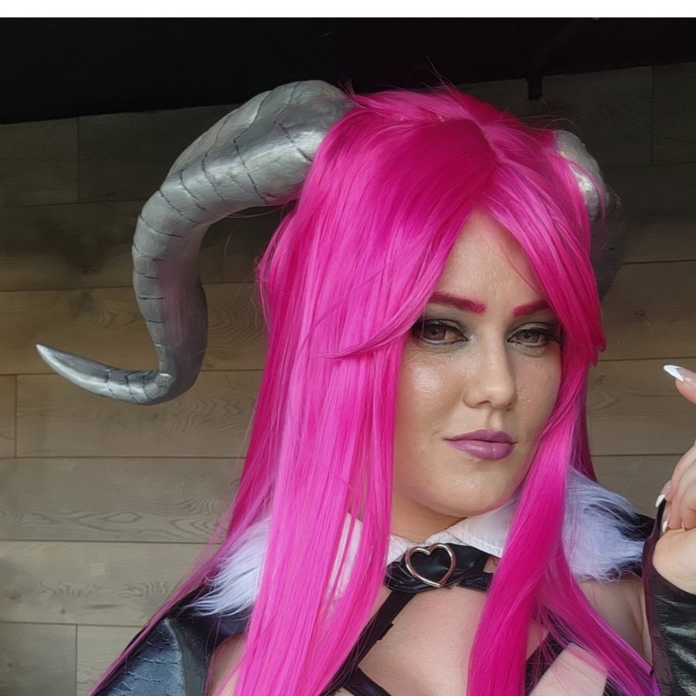 Handmade Metallic Large Silver Cosplay Horns